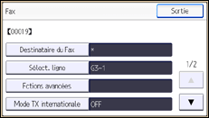 Illustration de l'écran du panneau de commande