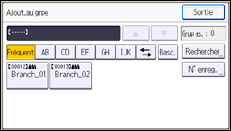 Illustration de l'écran du panneau de commande