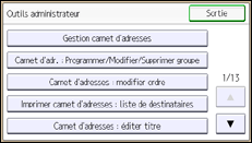 Illustration de l'écran du panneau de commande