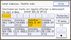 Illustration de l'écran du panneau de commande
