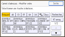 Illustration de l'écran du panneau de commande