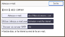 Illustration de l'écran du panneau de commande
