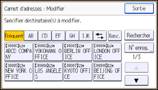 Illustration de l'écran du panneau de commande