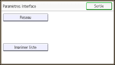 Illustration de l'écran du panneau de commande