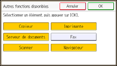 Illustration de l'écran du panneau de commande