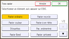 Illustration de l'écran du panneau de commande