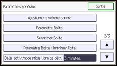 Illustration de l'écran du panneau de commande