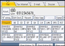 Illustration de l'écran du panneau de commande