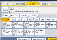 Illustration de l'&eacute;cran du panneau de commande
