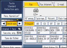 Illustration de l'écran du panneau de commande
