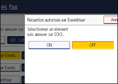 Illustration de l'écran du panneau de commande