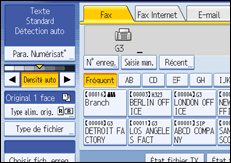 Illustration de l'&eacute;cran du panneau de commande