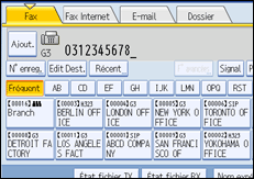 Illustration de l'écran du panneau de commande