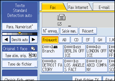 Illustration de l'écran du panneau de commande