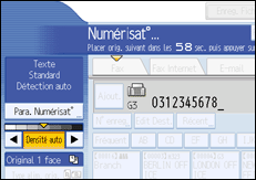 Illustration de l'écran du panneau de commande