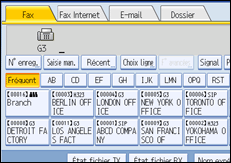 Illustration de l'écran du panneau de commande