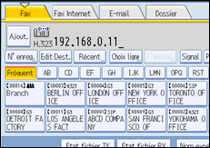 Illustration de l'écran du panneau de commande