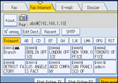 Illustration de l'écran du panneau de commande