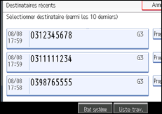 Illustration de l'écran du panneau de commande
