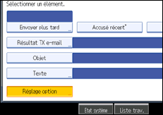 Illustration de l'&eacute;cran du panneau de commande