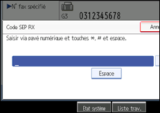 Illustration de l'&eacute;cran du panneau de commande