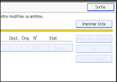 Illustration de l'&eacute;cran du panneau de commande