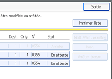 Illustration de l'&eacute;cran du panneau de commande