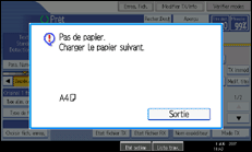 Illustration de l'écran du panneau de commande