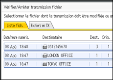Illustration de l'écran du panneau de commande