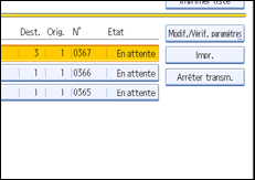 Illustration de l'écran du panneau de commande
