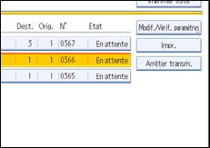 Illustration de l'écran du panneau de commande