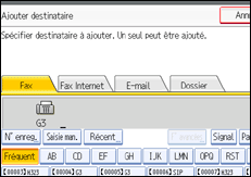Illustration de l'écran du panneau de commande