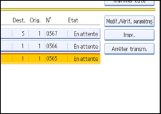 Illustration de l'écran du panneau de commande