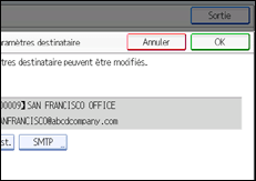 Illustration de l'écran du panneau de commande