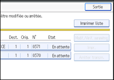 Illustration de l'écran du panneau de commande