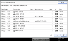 Illustration de l'écran du panneau de commande
