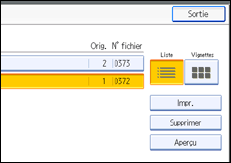 Illustration de l'écran du panneau de commande