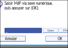 Illustration de l'écran du panneau de commande