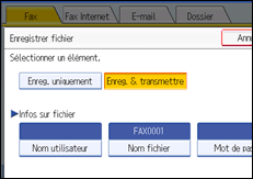 Illustration de l'écran du panneau de commande