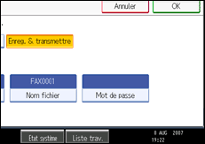 Illustration de l'écran du panneau de commande
