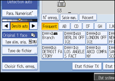 Illustration de l'écran du panneau de commande