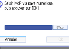 Illustration de l'écran du panneau de commande