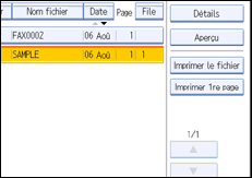 Illustration de l'écran du panneau de commande