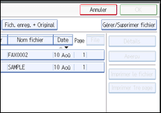 Illustration de l'écran du panneau de commande