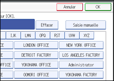 Illustration de l'écran du panneau de commande