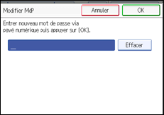 Illustration de l'écran du panneau de commande