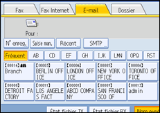 Illustration de l'écran du panneau de commande