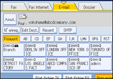 Illustration de l'écran du panneau de commande