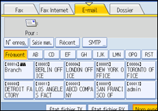 Illustration de l'écran du panneau de commande
