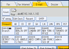 Illustration de l'écran du panneau de commande